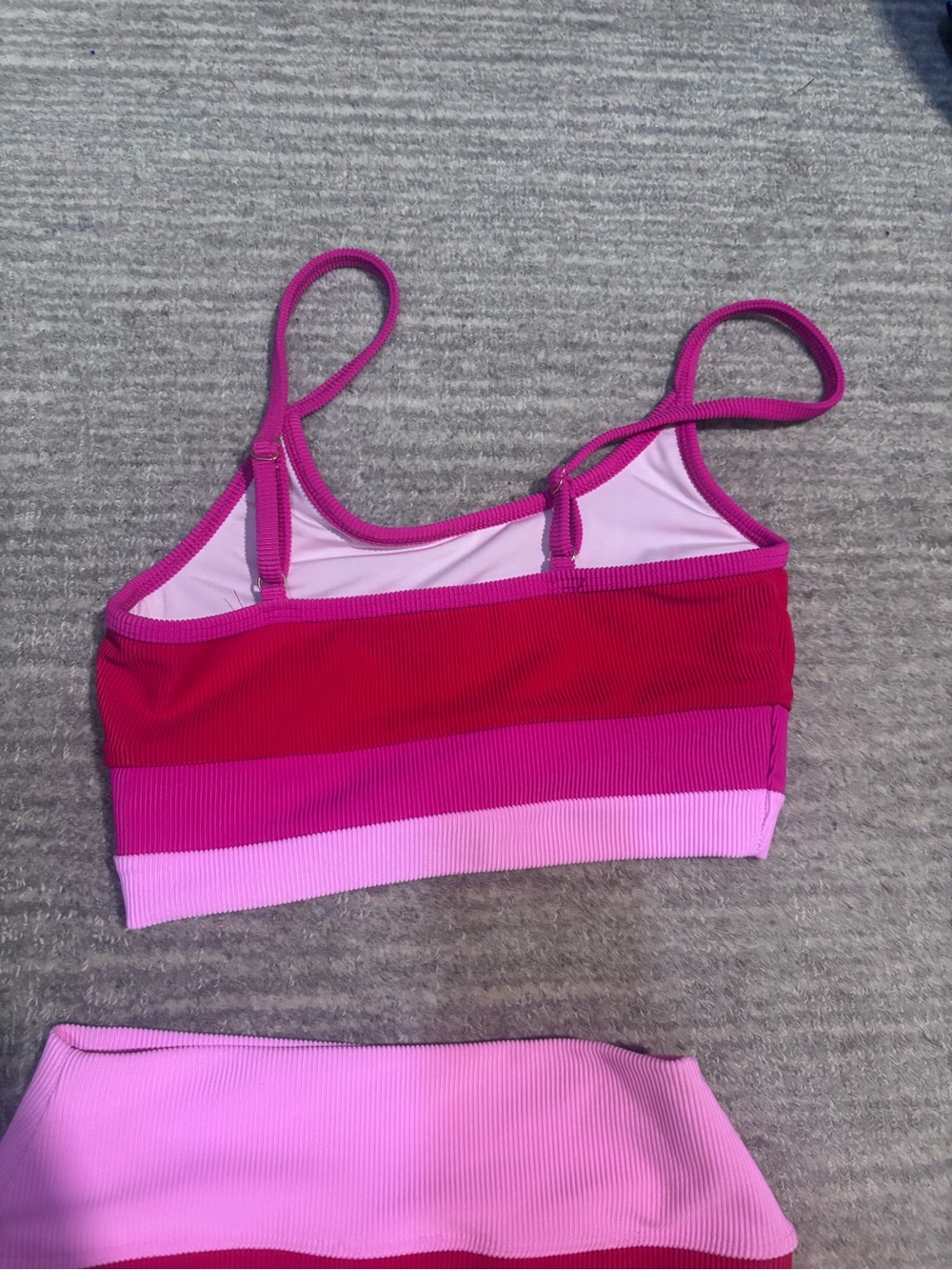 Beach Riot Pink & Red Ribbed Bikini - Picture 3 of 5